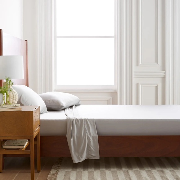 NWOT QUINCE Bamboo Flat Sheet King Light Grey 6507